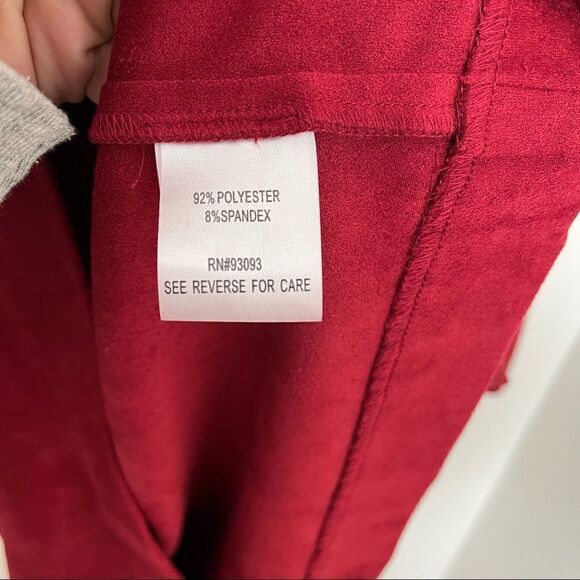 Tyler Boe Pomegranite Suede Ruffle Neck Shift Dress - Picture 9 of 9